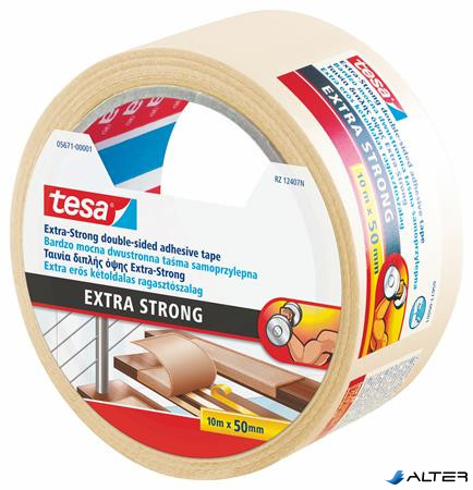 Ragasztószalag, kétoldalas, extra erős, 50 mm x 10 m, TESA "Extra Strong"