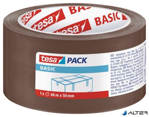 Csomagolószalag, 50 mm x 66 m, TESA "Basic", barna