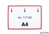 Bemutatótábla A4, fekvő, felül nyitott, DJOIS, piros