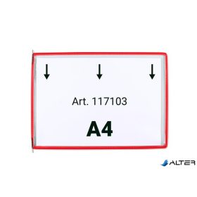Bemutatótábla A4, fekvő, felül nyitott, DJOIS, piros