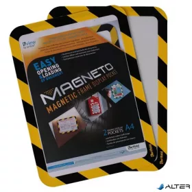   Infokeret, mágneses háttal, A4, DJOIS "Magneto Safety", sárga-fekete
