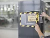 Infokeret, mágneses háttal, A4, DJOIS "Magneto Safety", sárga-fekete
