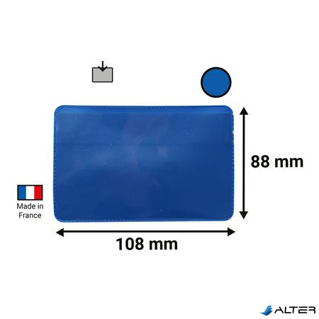 Logisztikai zseb, öntapadó, 100×60 mm, PVC, DJOIS, kék