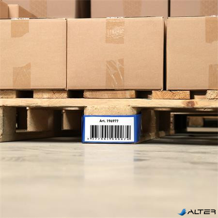 Raklap aljzati pánt, középső, 72×145×145 mm, PVC, DJOIS, kék