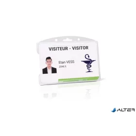   Azonosítókártya-tartó, műanyag, nyitott, fekvő, 54x85 mm, DJOIS