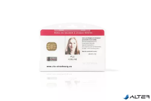 Azonosítókártya-tartó, műanyag, nyitott, fekvő, 54x85 mm, DJOIS