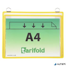   Bemutatótábla, függő, A4, fekvő, fém fülecskével, DJOIS, sárga