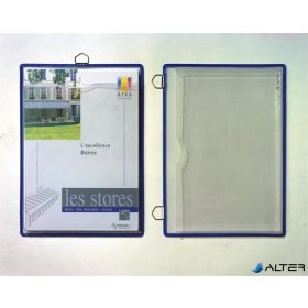   Prospektustartó fém tartófüllel, függő, A4, fekvő, DJOIS, kék