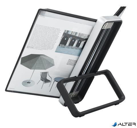 Bemutatótábla tartó, asztali, A4, 10 db bemutatótáblával, DJOIS "Veo", ezüst-fekete