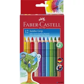   Színes ceruza készlet, háromszögletű, FABER-CASTELL "Jumbo Grip", 12 különböző szín
