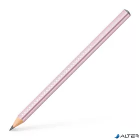   Grafitceruza, B, háromszögletű, FABER-CASTELL "Sparkle Jumbo",  metál rózsaszín