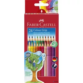   Színes ceruza készlet, háromszögletű, FABER-CASTELL 'Grip 2001', 24 különböző szín