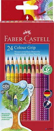 Színes ceruza készlet, háromszögletű, FABER-CASTELL 'Grip 2001', 24 különböző szín