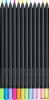 Színes ceruza készlet, háromszögletű, FABER-CASTELL 'Black Edition',  6-6 különböző neon és pasztell szín
