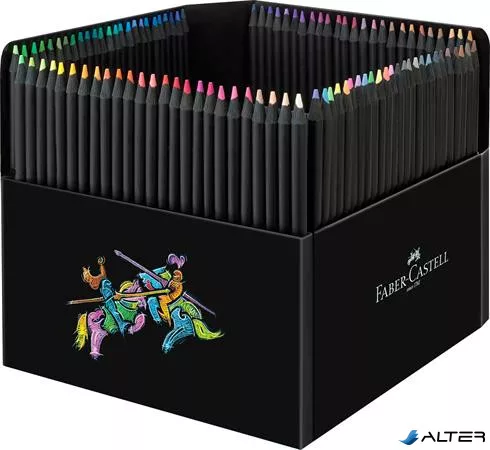 Színes ceruza készlet, háromszögletű, FABER-CASTELL 'Black Edition',  100 különböző szín
