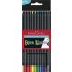 Színes ceruza készlet, háromszögletű, FABER-CASTELL 'Black Edition',  12 különböző szín