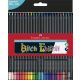 Színes ceruza készlet, háromszögletű, FABER-CASTELL 'Black Edition',  24 különböző szín