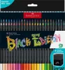Színes ceruza készlet, háromszögletű, FABER-CASTELL "Black Edition",  50 különböző szín
