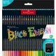 Színes ceruza készlet, háromszögletű, FABER-CASTELL 'Black Edition',  50 különböző szín