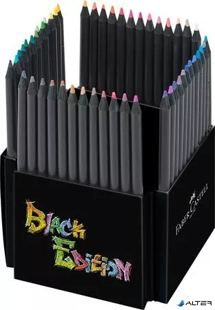 Színes ceruza készlet, háromszögletű, FABER-CASTELL 'Black Edition',  50 különböző szín
