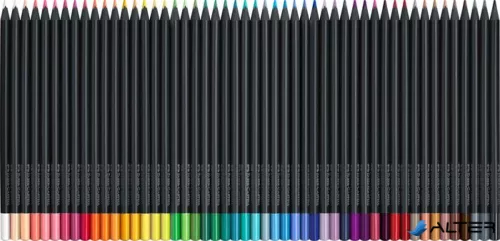 Színes ceruza készlet, háromszögletű, FABER-CASTELL 'Black Edition',  50 különböző szín