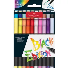   Ecsetirón készlet, FABER-CASTELL "Black Edition", 20 különböző szín