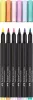 Ecsetirón készlet, FABER-CASTELL "Black Edition", 6 különböző pasztell szín