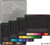 Színes ceruza készlet, háromszögletű, fémdobozban, FABER-CASTELL 'Black Edition', 100 különböző szín