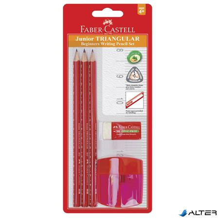 Grafitceruza szett, HB, háromszögletű, vastag FABER-CASTELL