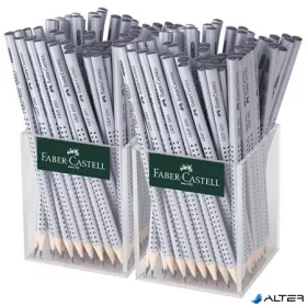   Grafitceruza display, HB, háromszögletű, FABER-CASTELL "Grip 2001", ezüst