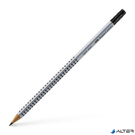 Grafitceruza radírral, B, háromszögletű, FABER-CASTELL "Grip 2001"