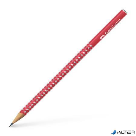 Grafitceruza, B, háromszögletű, FABER-CASTELL 'Sparkle', cukornád piros