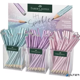   Grafitceruza display, B, háromszögletű, FABER-CASTELL 'Sparkle', metál színek