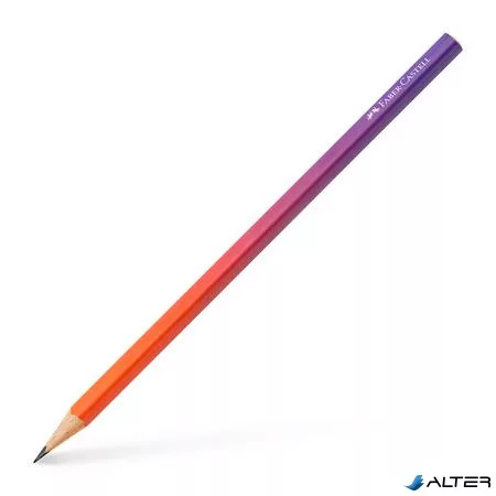 Grafitceruza, B, háromszögletű, FABER-CASTELL "Flow", piros-lila