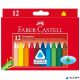 Zsírkréta, háromszögletű, FABER-CASTELL , 12 különböző szín