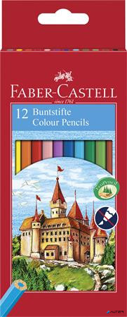 Színes ceruza készlet, hatszögletű, FABER-CASTELL 'Classic', 12 különböző szín
