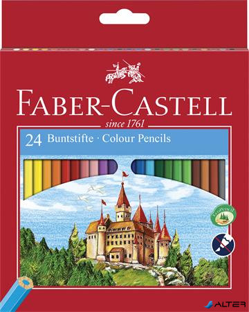 Színes ceruza készlet, hatszögletű, FABER-CASTELL 'Classic', 24 különböző szín