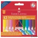 Zsírkréta, háromszögletű, FABER-CASTELL "Jumbo Grip", 12 különböző szín