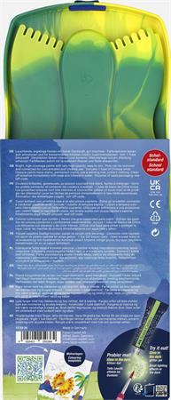 Vízfesték, 12 darabos, összeilleszthető, FABER-CASTELL 'Dinoszaurusz'+1 tubus fehér tempera + dinoszaurusz matrica