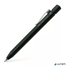   Golyóstoll, 1 mm, XB, nyomógombos, metál fekete tolltest, FABER-CASTELL "Grip-2011", kék
