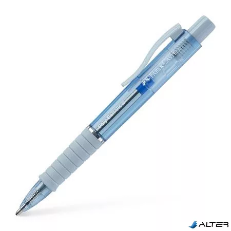 Golyóstoll, 1 mm, XB, nyomógombos, égkék testszín, FABER-CASTELL "Poly Ball View Aurora", kék