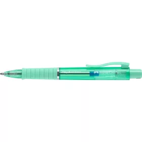   Golyóstoll, 1 mm, XB, nyomógombos, mentazöld testszín, FABER-CASTELL "Poly Ball View Aurora", kék