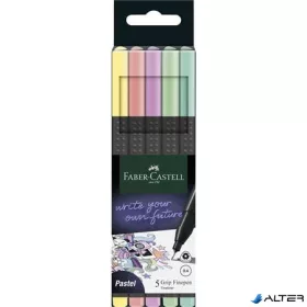   Tűfilc készlet, 0,4 mm, FABER-CASTELL "Grip", 5 különböző pasztell szín