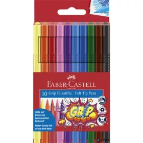   Filctoll készlet, háromszögletű, FABER-CASTELL 'Grip', 10 különböző szín