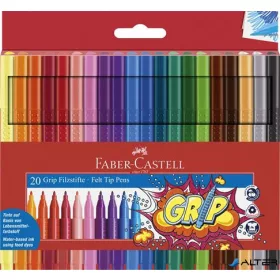   Filctoll készlet, háromszögletű, FABER-CASTELL 'Grip', 20 különböző szín