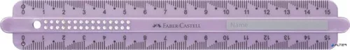 Vonalzó, műanyag, törhetetlen, 15 cm, FABER-CASTELL 'Sparkle', vegyes színek