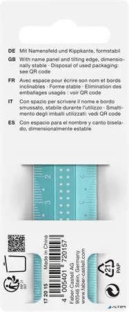 Vonalzó, műanyag, törhetetlen, 15 cm, FABER-CASTELL 'Sparkle', vegyes színek