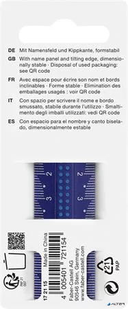 Vonalzó, műanyag, törhetetlen, 15 cm, FABER-CASTELL 'Pöttyös', vegyes színek