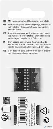 Vonalzó, műanyag, törhetetlen, 15 cm, FABER-CASTELL 'Pöttyös', vegyes színek