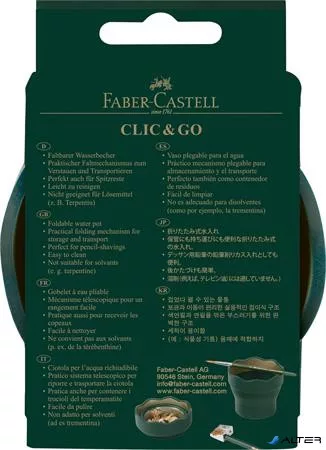 Ecsettál, műanyag, FABER-CASTELL 'Click&Go', zöld